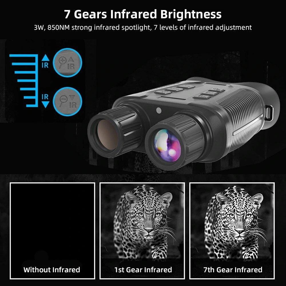 (image for) NV3280 Full-Color Night Vision Binoculars Digital Infrared Telescope with 10X Optical Zoom Large Screen Waterproof Outdoors Telescopes for Hunting